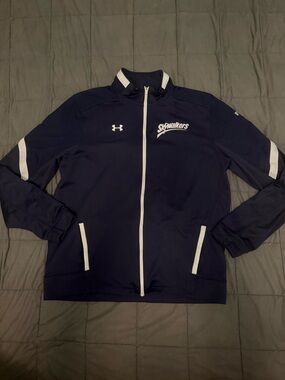 Navy blue Under Armour track jacket #athleisure  name/number can be seam ripped